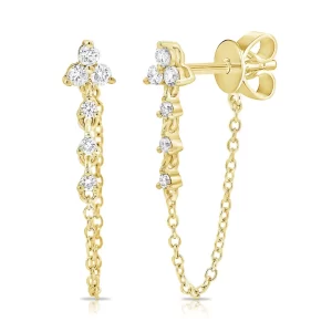Dazzling Chain Diamond Wrap Earrings