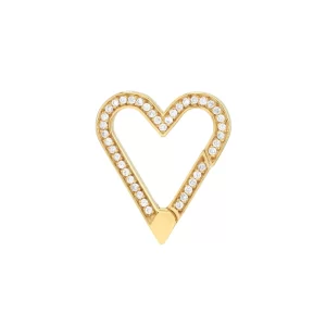 Diamond Open Heart Pendant Chain Lock