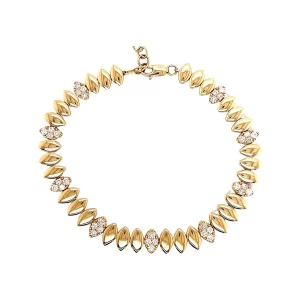 Gold Marquise Diamond Cluster Bracelet