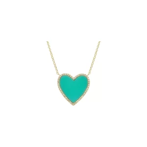 Turquoise Heart Diamond Pendant
