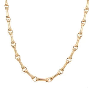 Solid Gold Bar Link Chain
