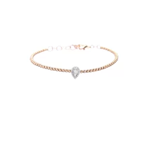 Pear Shaped Diamond Gold Link Bracelet