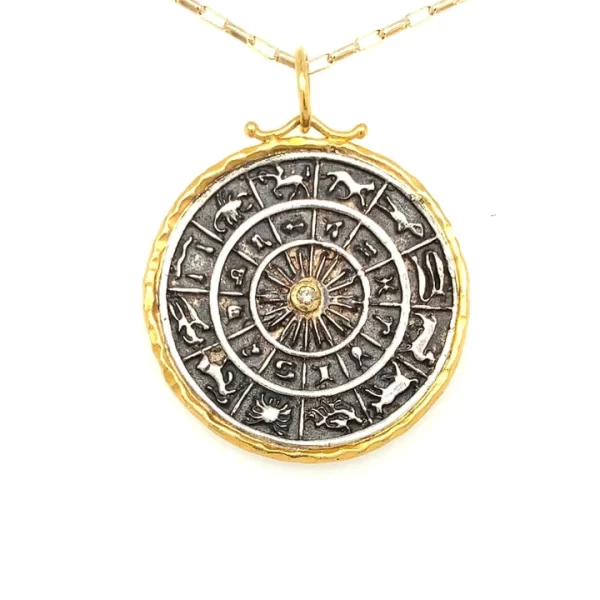 24k gold zodiac pendant