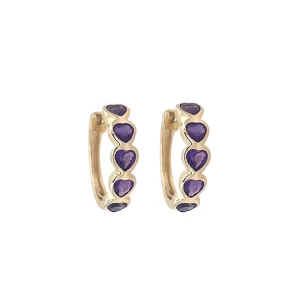 earrings featuring gemstones, including amethyst