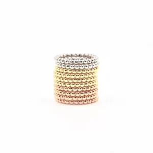 14K gold beaded stackable ring