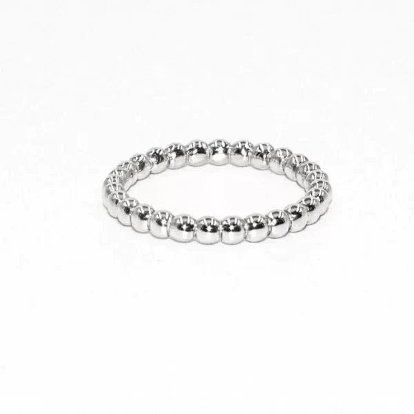 bead ring stackable ring 14k gold fine details