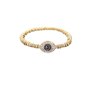 Diamond Evil Eye Oval Bracelet