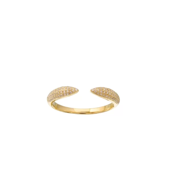 14K Gold Diamond Clasp Ring