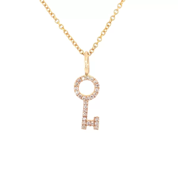 diamond key charm 14k