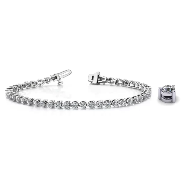 diamond tennis bracelet 3 prong setting