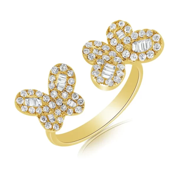 double butterfly diamond ring