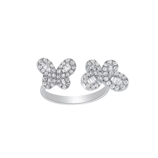 double butterfly diamond ring