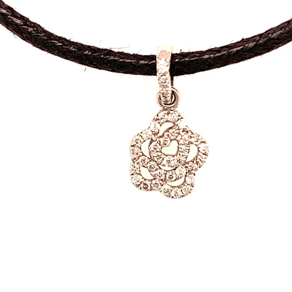 flower necklace 14k gold diamonds