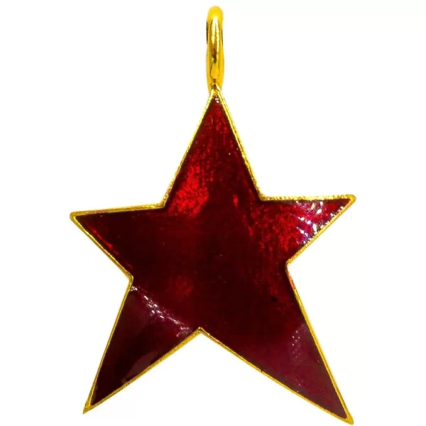 french star charm necklace 14k gold glowing enamel color