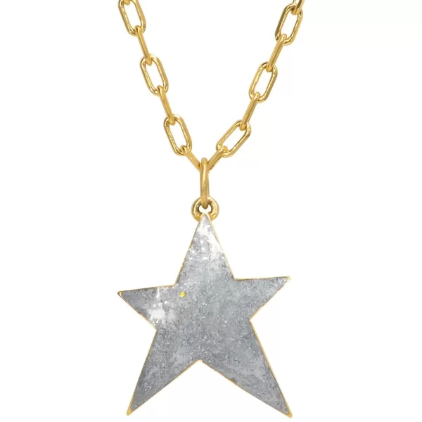 french star charm necklace 14k gold glowing enamel color