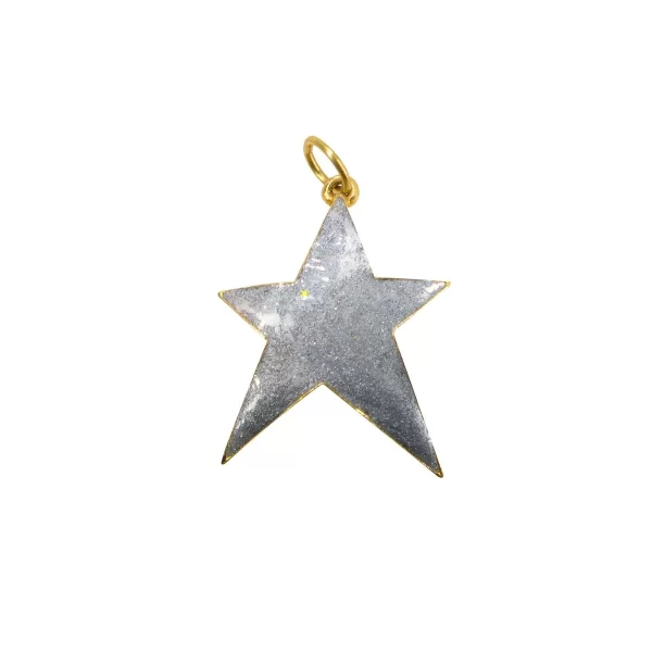 french star charm necklace 14k gold glowing enamel color