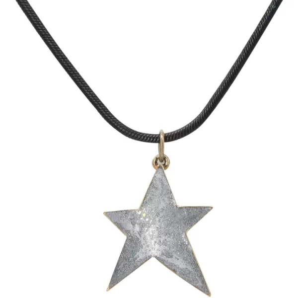 french star charm necklace 14k gold glowing enamel color