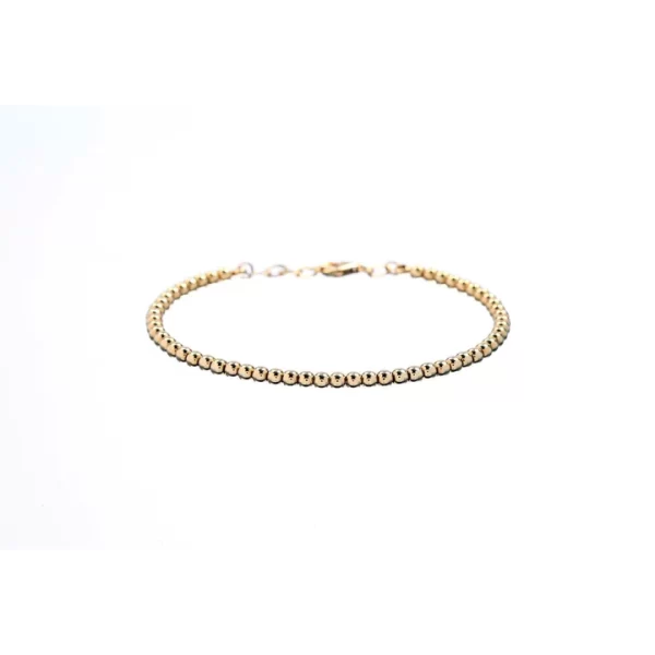 gold beaded bracelet 14k solid gold made for stacking