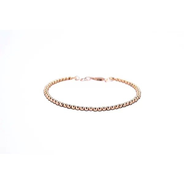 gold beaded bracelet 14k solid gold made for stacking