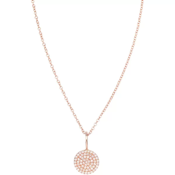 gold circle necklace pave diamonds