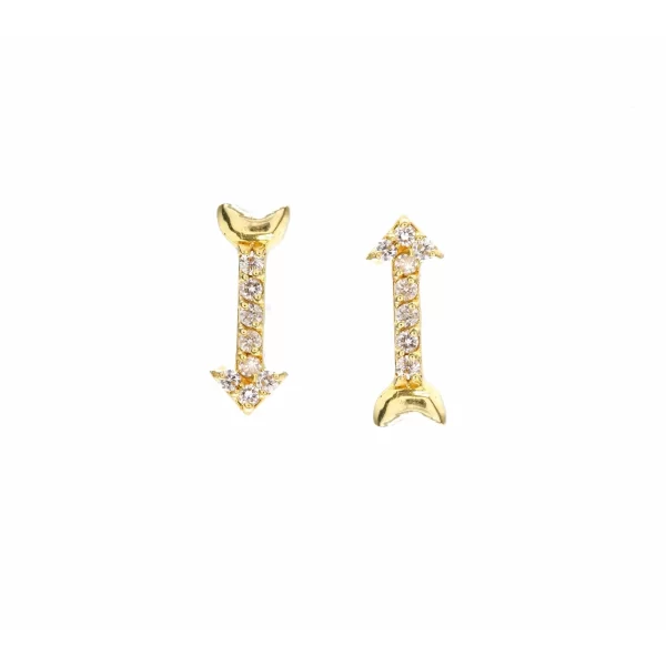 gold diamond arrow studs