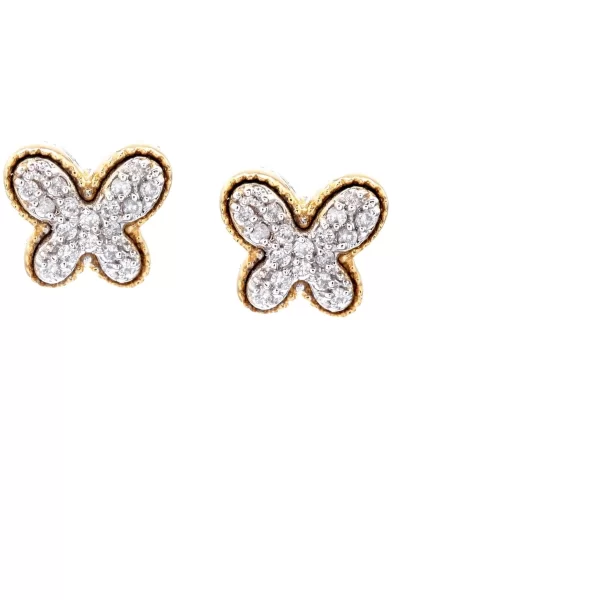 gold diamond butterfly earrings