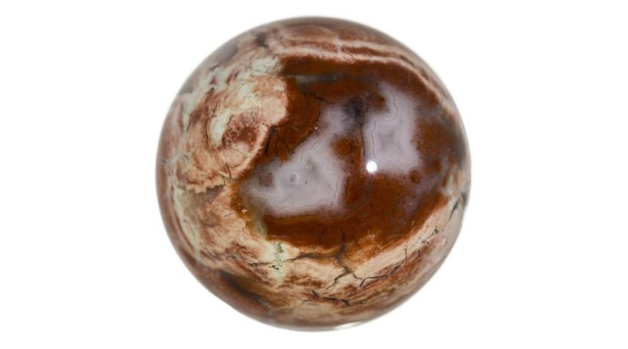 brecciated jasper isolated on white background