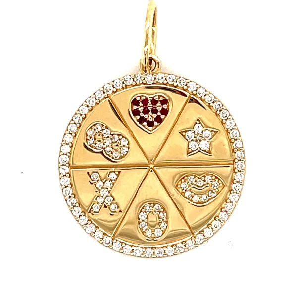 love symbol charm 14k gold gemstones