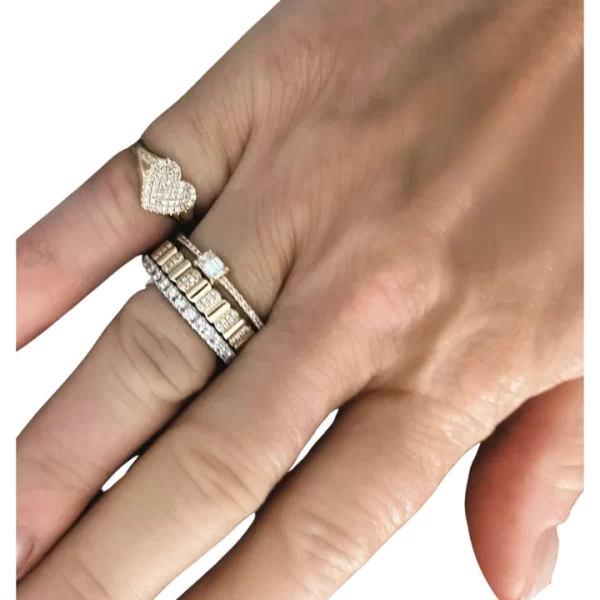 mini heart diamond ring