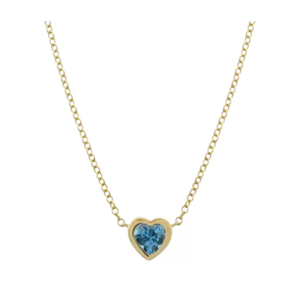 mini topaz heart bezel necklace necklace
