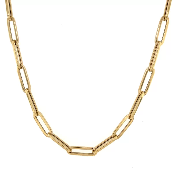 paperclip necklace 14k gold