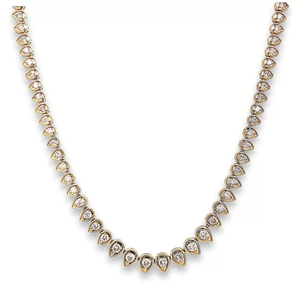 pear shape diamond link necklace