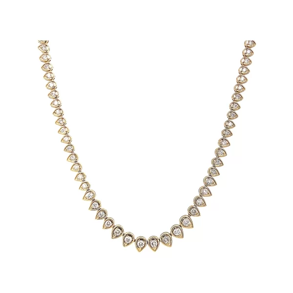 pear shape diamond tennis necklace