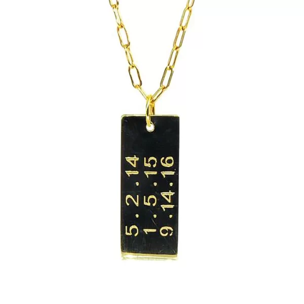 personalized dog tag 14k gold custom dates and words