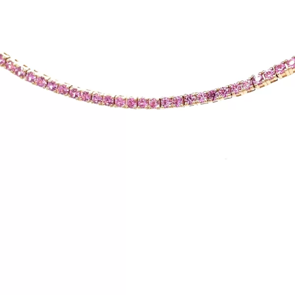 pink sapphire tennis necklace