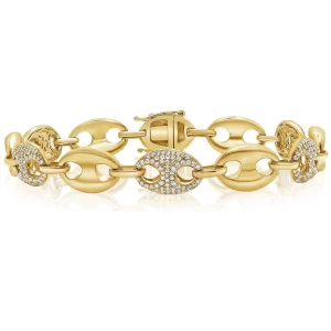 Solid Gold Nautical Diamond Bracelet