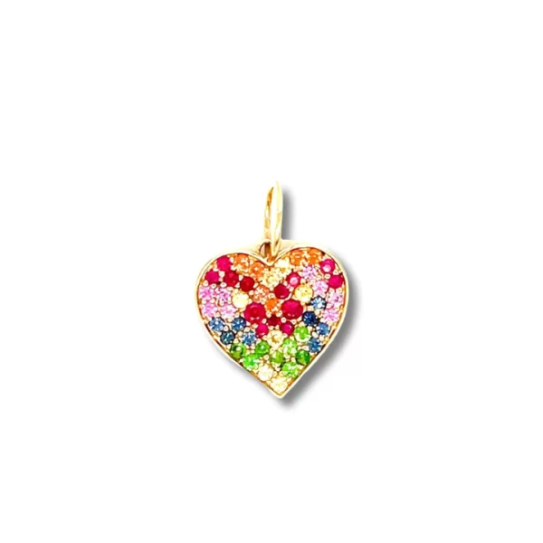 rainbow heart pendant