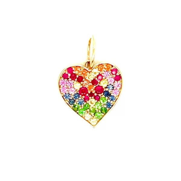 rainbow heart pendant