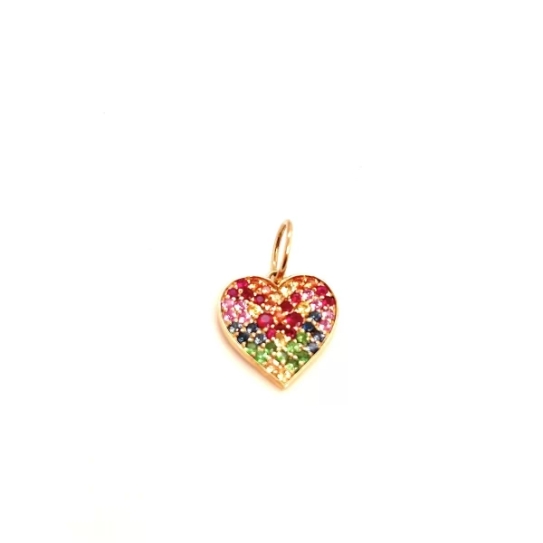 rainbow heart pendant