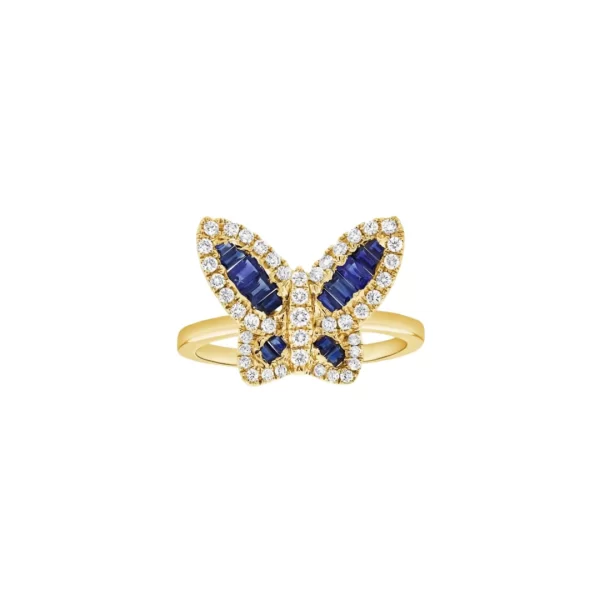 sapphire and diamond butterfly ring ring