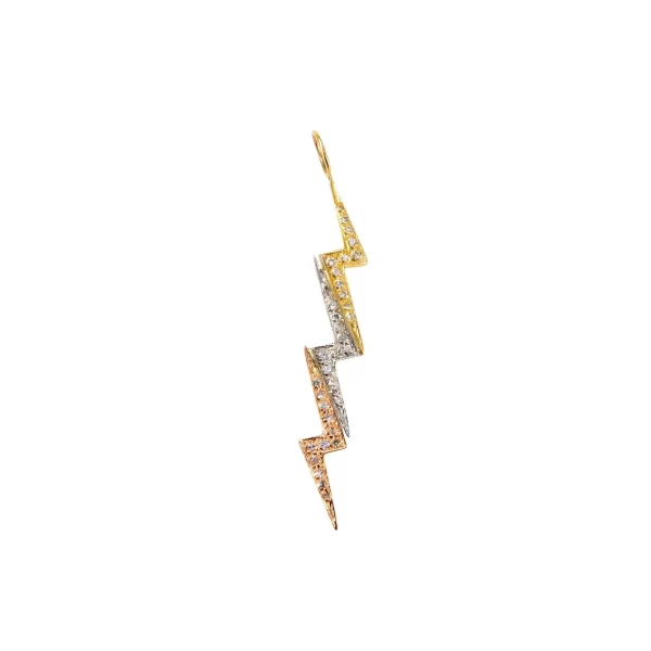 shocking lightning bolt in rose yellow white gold with pave diamonds