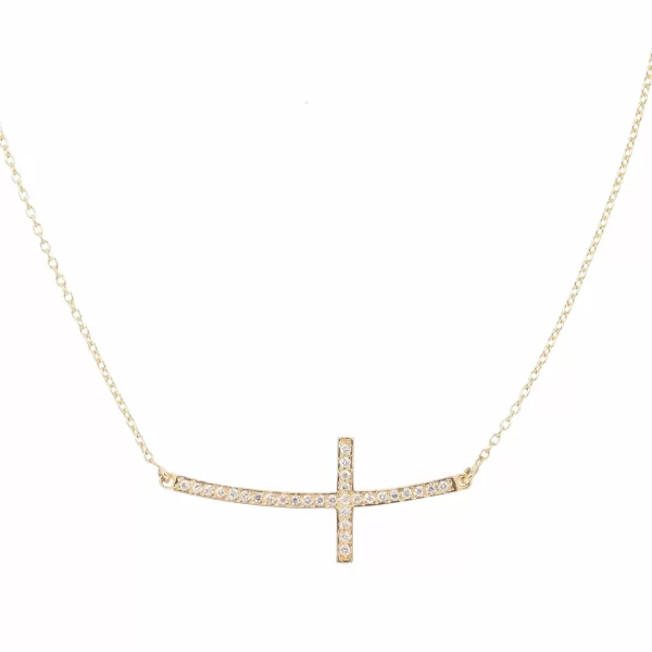 sideways cross diamond necklace