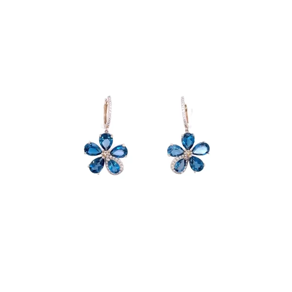 topaz flower drop earrings