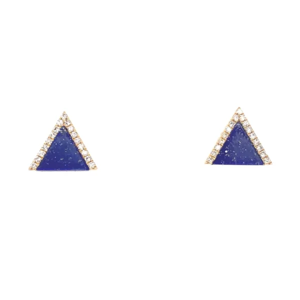 triangle lapis diamond studs