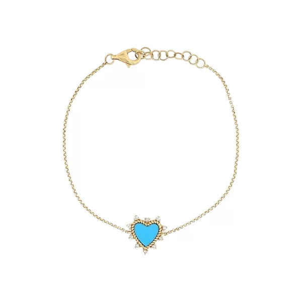 turqoise diamond heart bracelet