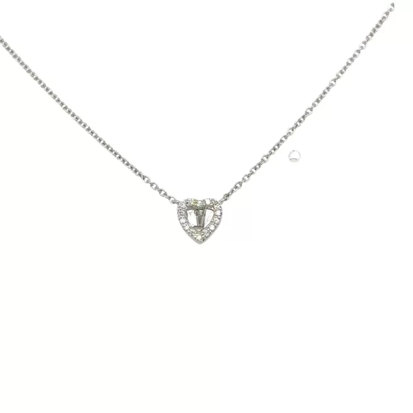 white gold mini heart necklace