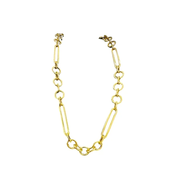 mixed link necklace 14k gold links