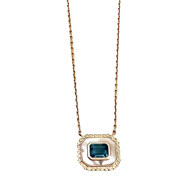 london blue topaz and diamond pendant necklace